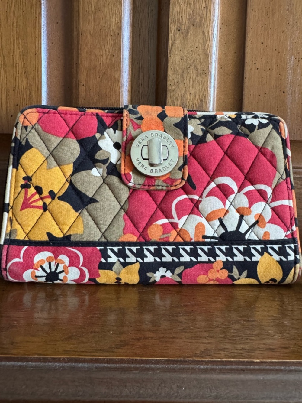 VERA BRADLEY Quilted Multi Colored Zip Around Wallet